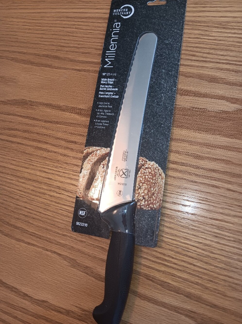 Mercer Culinary Millennia 10" Serrated Bread Knife - Black Handle